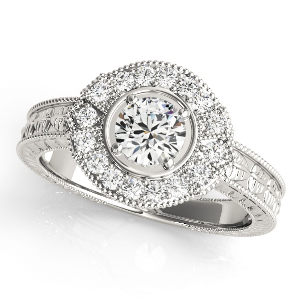 David Stern Jewelers 14kt White Gold Vintage Engagement Ring 82664