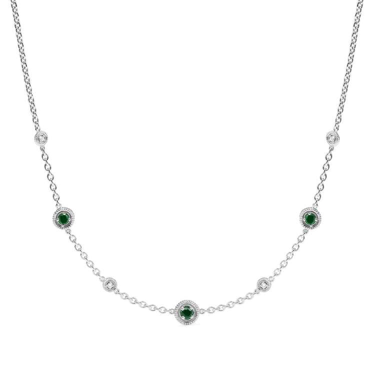 MAX STATION NECKLACE WITH EMERALD AND DIAMONDS
