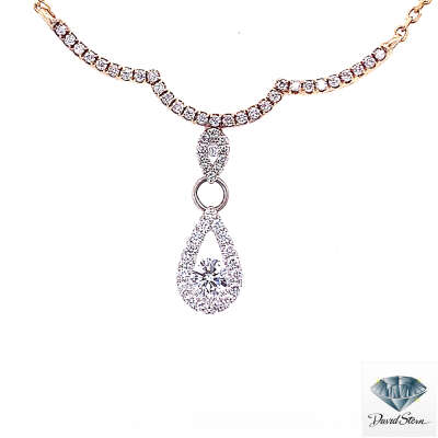0.68 CT Round Brilliant Diamond Couture Necklace in 14kt Yellow Gold.