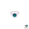 1.20 CT Round Emerald Couture Ring in 14kt White Gold