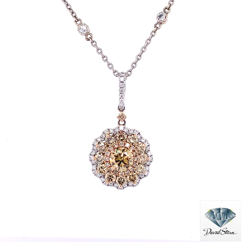 2.61 CT Round Brilliant Diamond Couture Necklace in 14kt White Gold.