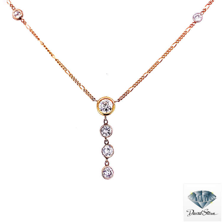 0.40 CT Round Brilliant Diamond Couture Necklace in 14kt Yellow Gold.