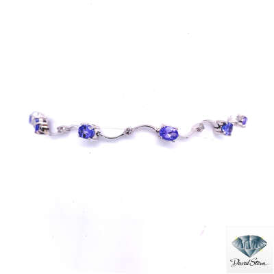 0.65 CT oval Tanzanite Light Weight Bracelet in 14kt White Gold