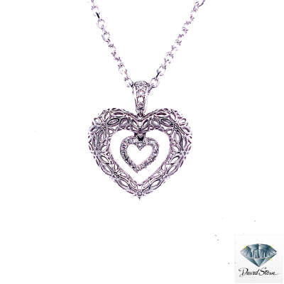 0.12 CT Round Brilliant Cut Diamond Couture Necklace in 14kt White Gold.