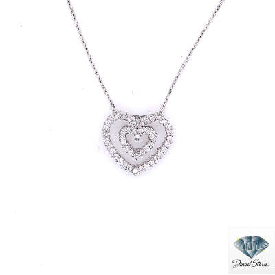 1.00 CT Round Brilliant Cut Diamond Fashionable Necklace in 14kt White Gold.