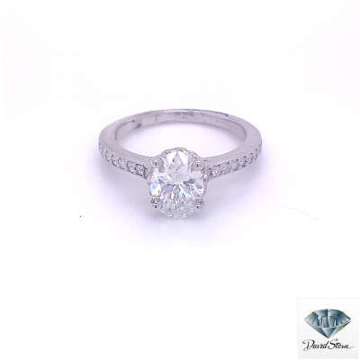 1.50 CT Lab Grown Diamond Oval Oval Brilliant Cut Solitaire Engagement Ring in 14kt White Gold