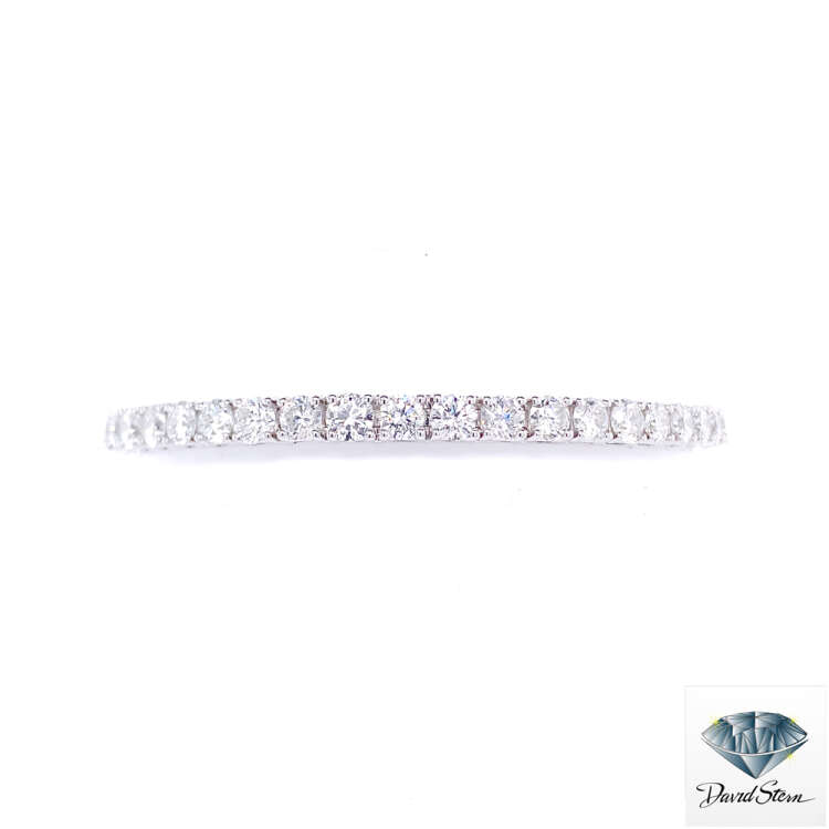 5.05 CT Round Brilliant Cut Lab Grown Diamond Couture Bracelet in 14kt White Gold